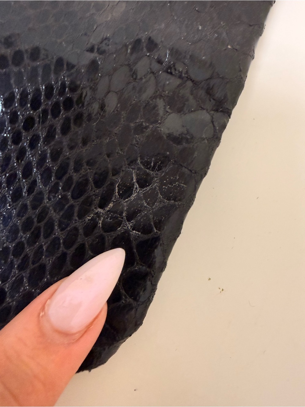 Kate Spade Black Embossed Snake-Print Cosmetic Pouch Python Skin Textured - Picture 6 of 13